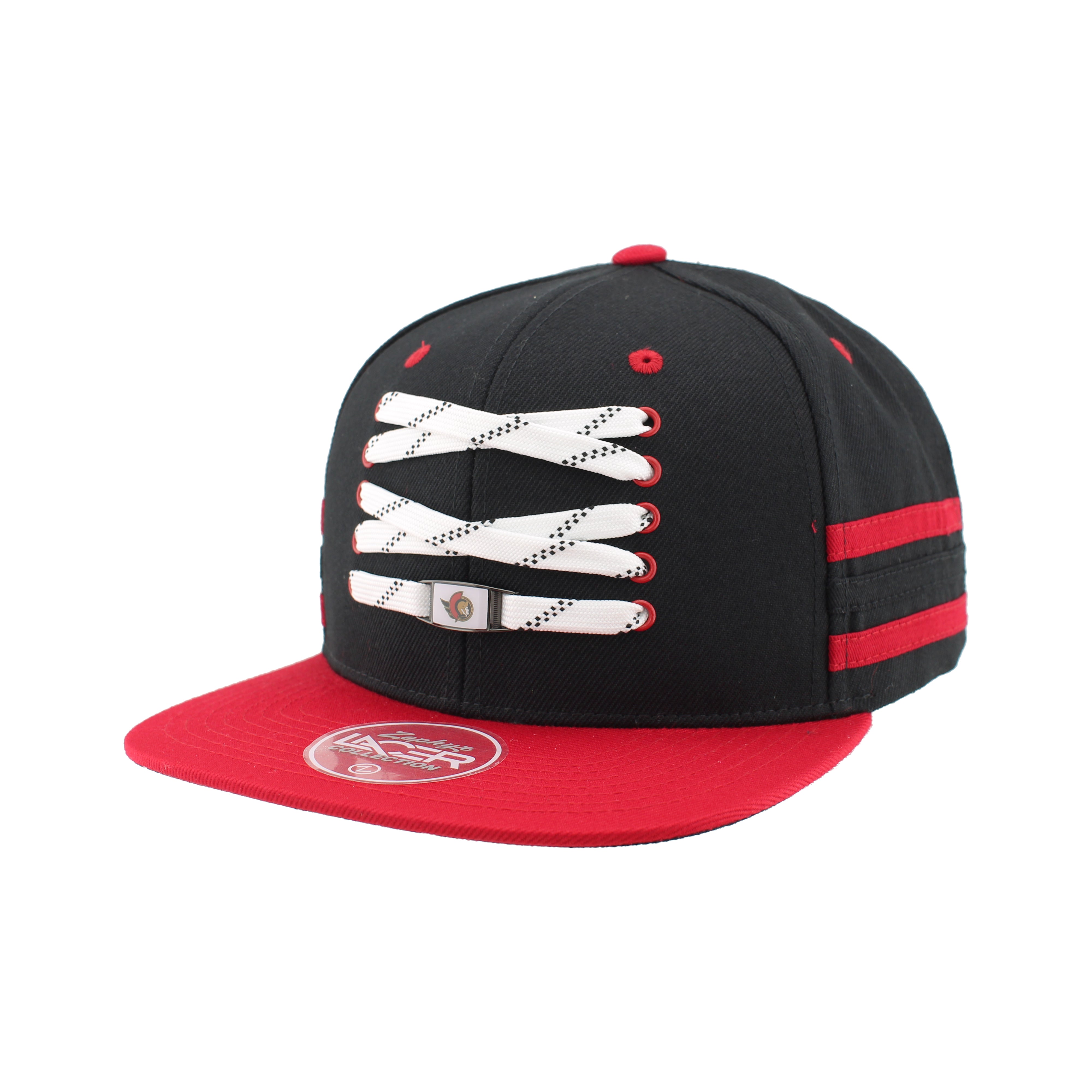 OTTAWA SENATORS LACER BLACK & RED FLATBRIM CAP