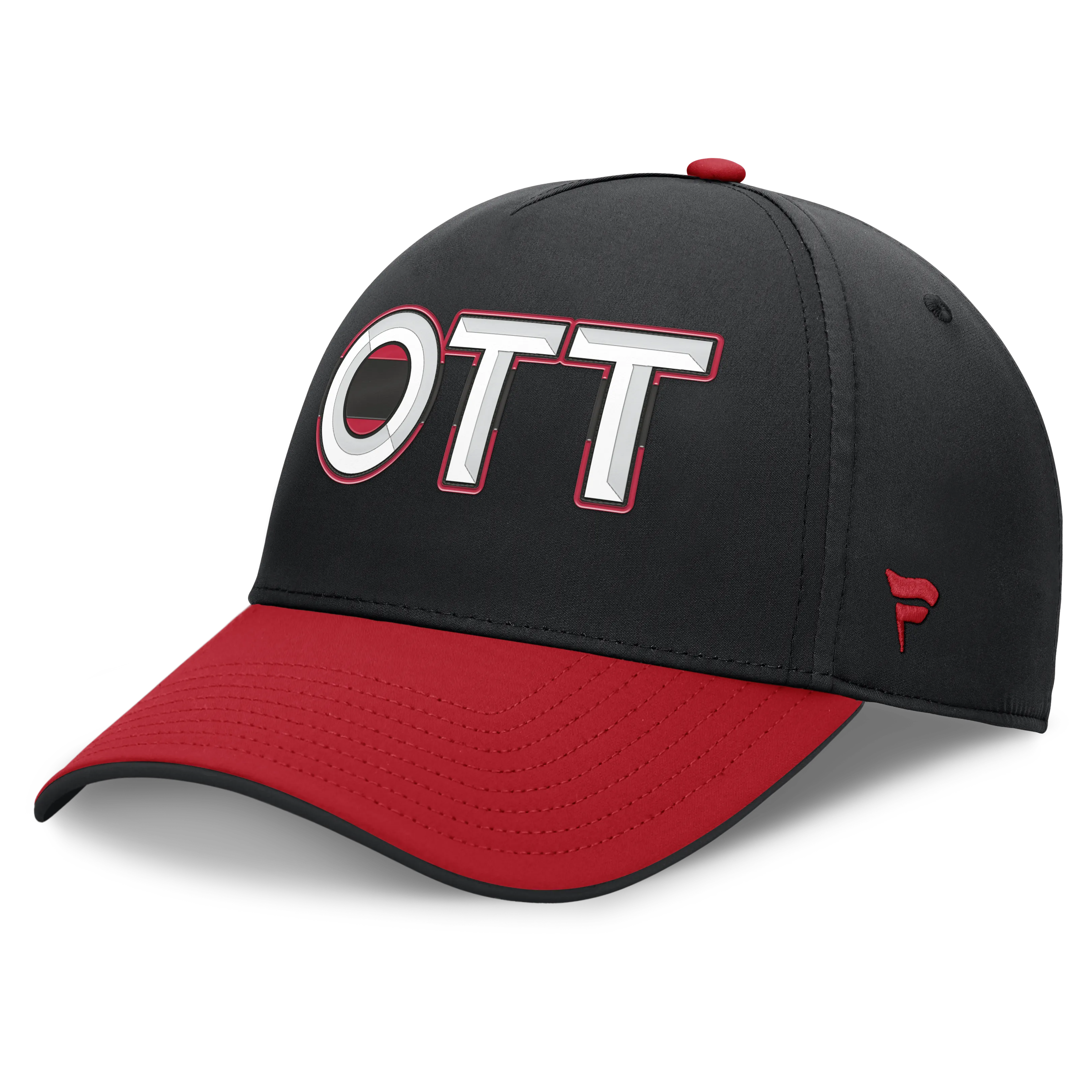 Authentic Pro Blk/Red OTT Stretch Cap-Fanatics-OttawaTeamShop.ca