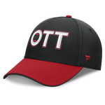 Authentic Pro Blk/Red OTT Stretch Cap-Fanatics-OttawaTeamShop.ca