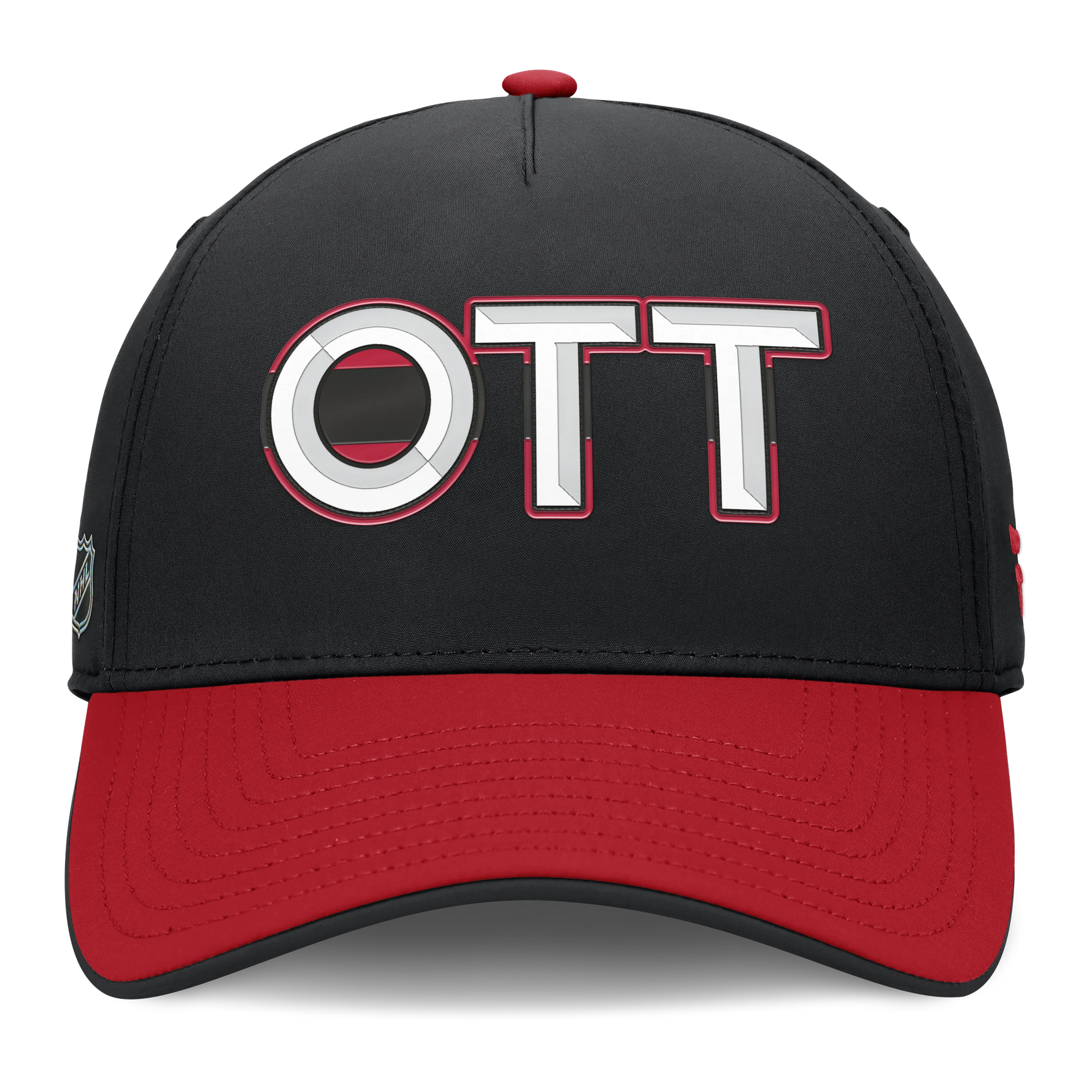 Authentic Pro Blk/Red OTT Stretch Cap-Fanatics-OttawaTeamShop.ca