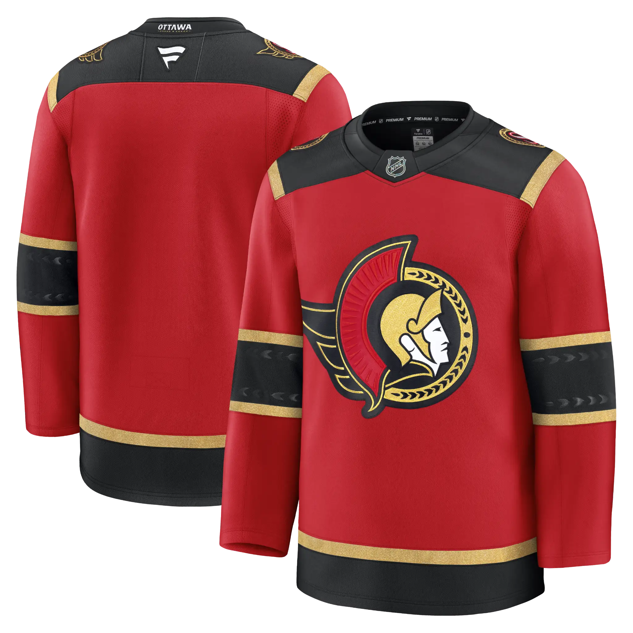 Ottawa Senators 2025 Alternate Jersey front and back view