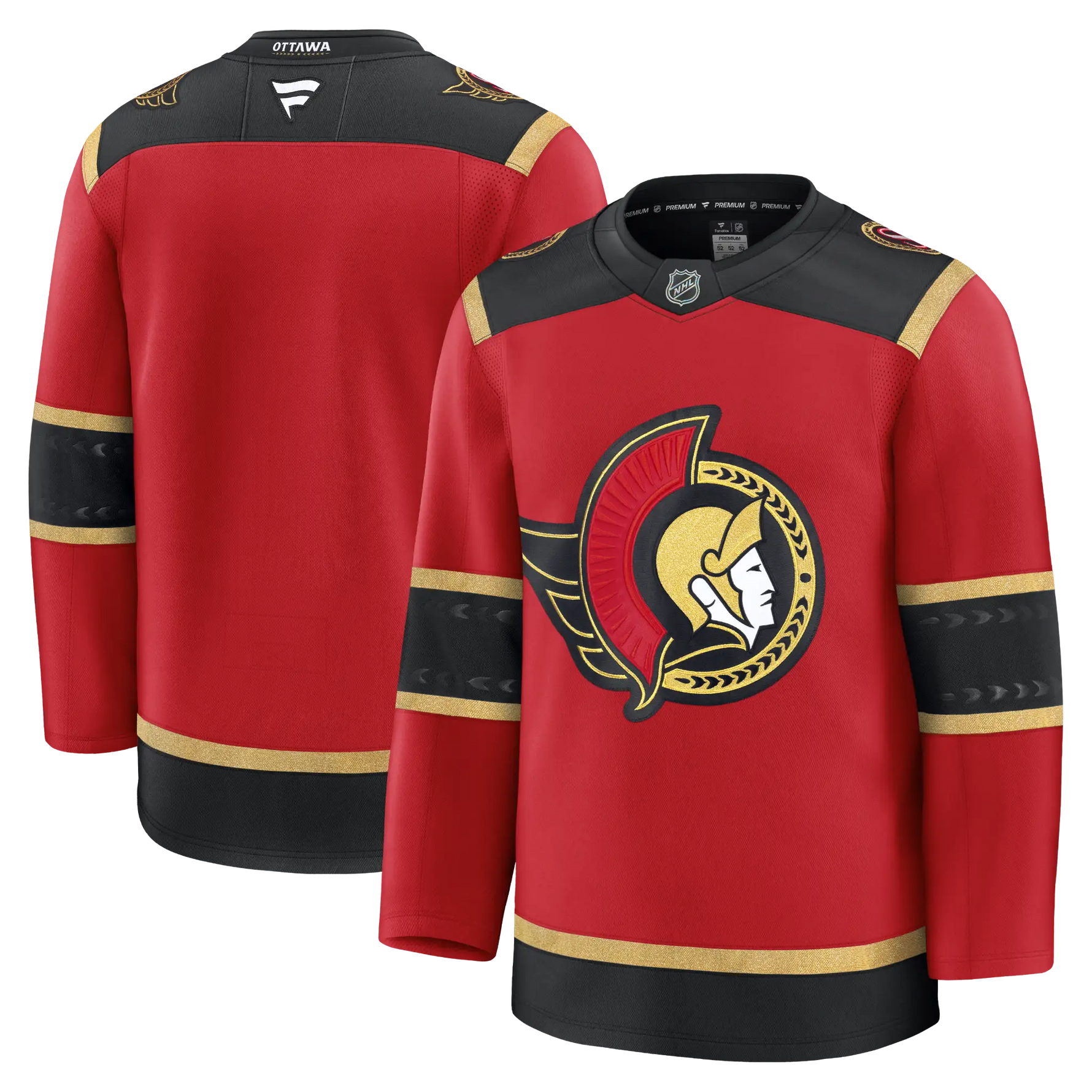 Ottawa Senators 2025 Alternate Jersey front and back view