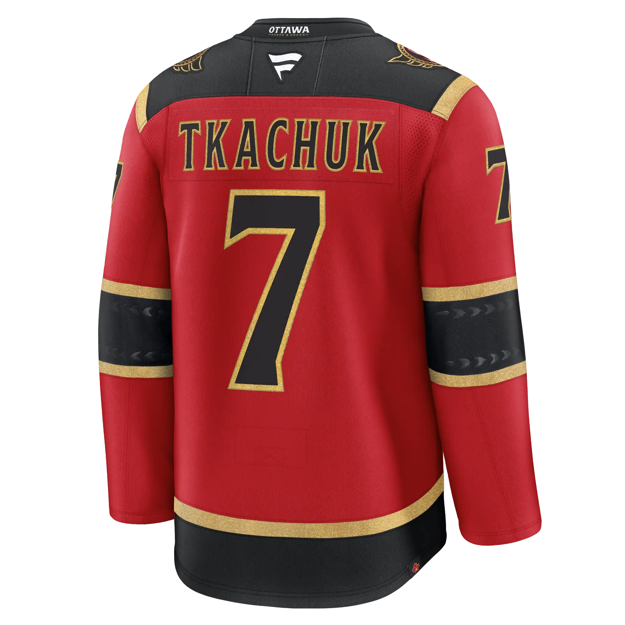 Ottawa Senators 2025 Alternate Jersey with 'Tkachuk' and number '7' on a white background