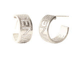OTTAWA SENATORS SILVER PAVE CIGAR BAND HOOP EARRINGS