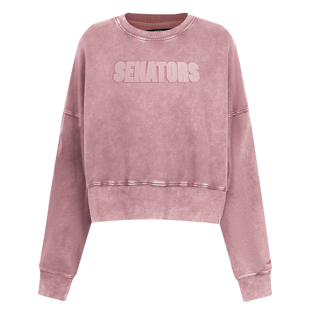 OTTAWA SENATORS WOMEN'S PINK CLASSIC ENZYME CREWNECK