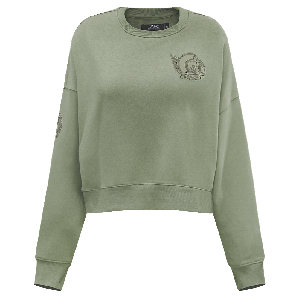 OTTAWA SENATORS WOMEN'S NEUTRAL MOSS FLEECE CREWNECK
