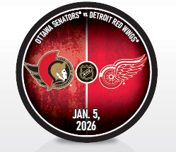 OTTAWA SENATORS VS DETROIT RED WINGS JAN 5 2026 - COMMEMORATIVE PUCK