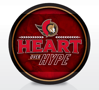 OTTAWA SENATORS HEART OVER HYPE PUCK