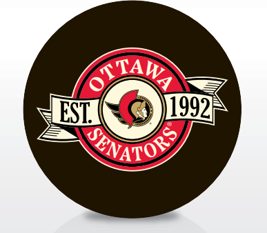 OTTAWA SENATORS RETRO BANNER PUCK