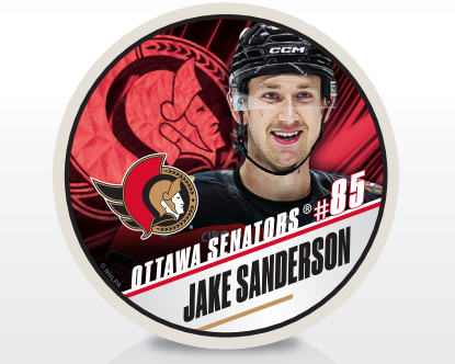 OTTAWA SENATORS SANDERSON PLAYER PUCK