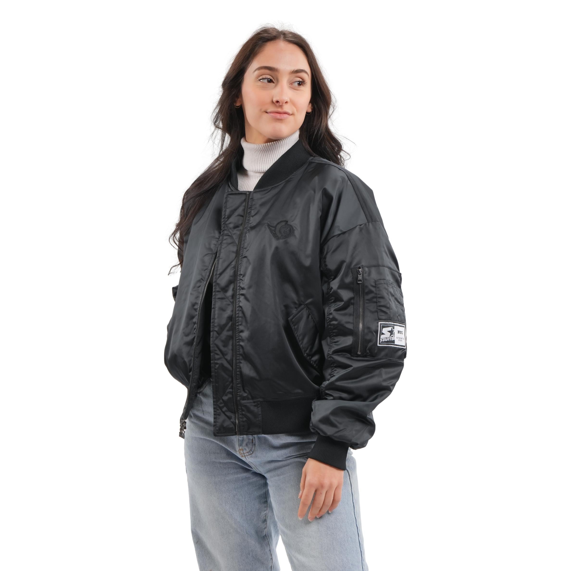Ottawa Senators Women's Satin Black Bomber