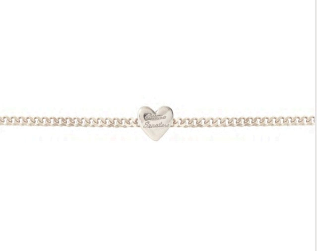 OTTAWA SENATORS SILVER SLIDER HEART CHAIN BRACELET
