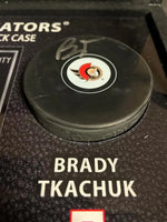 Tkachuk & Stutzle Deluxe Puck Case w/signatures