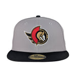 OTTAWA SENATORS 59FIFTY BLACK GREY FLATBRIM FITTED CAP