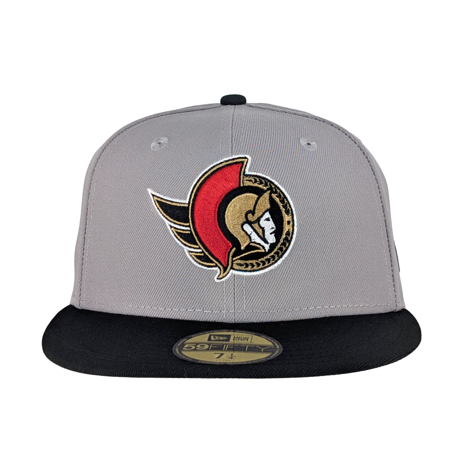 OTTAWA SENATORS 59FIFTY BLACK GREY FLATBRIM FITTED CAP