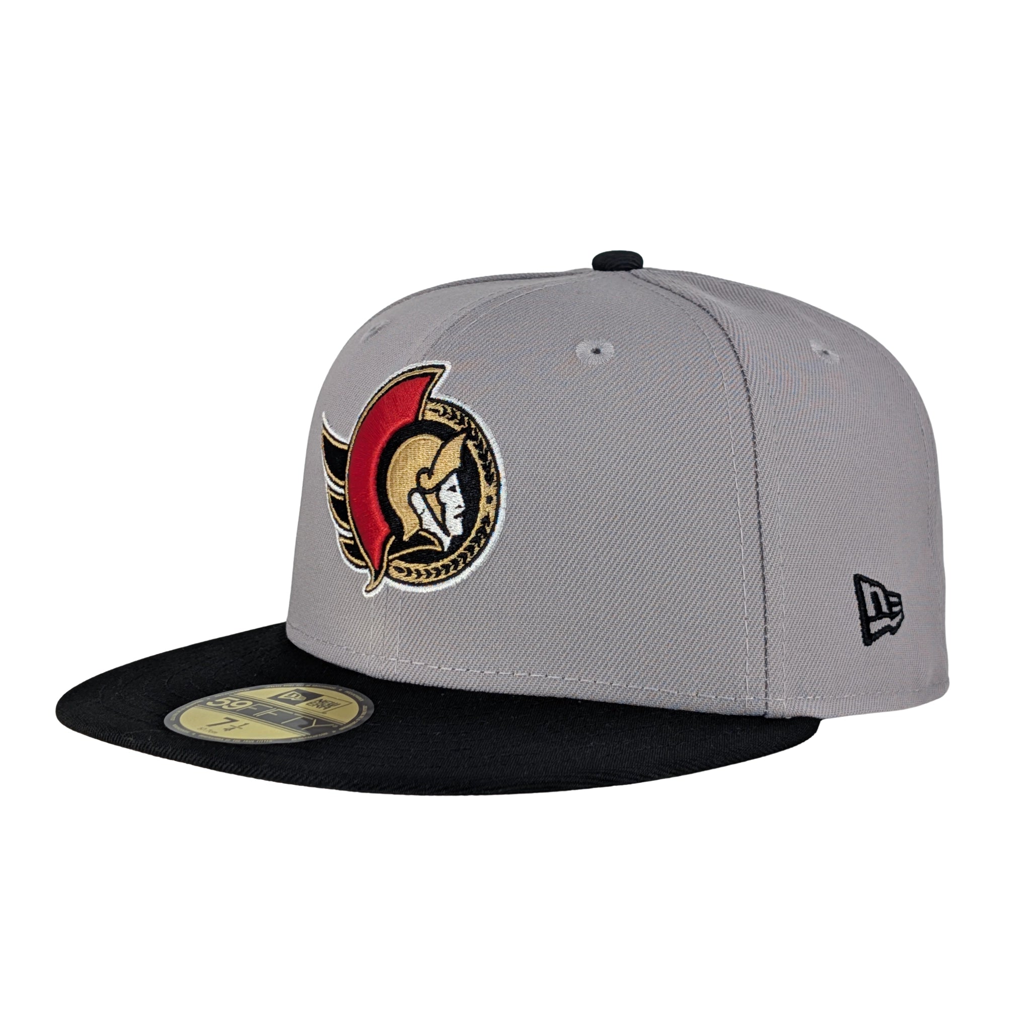 OTTAWA SENATORS 59FIFTY BLACK GREY FLATBRIM FITTED CAP