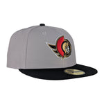 OTTAWA SENATORS 59FIFTY BLACK GREY FLATBRIM FITTED CAP