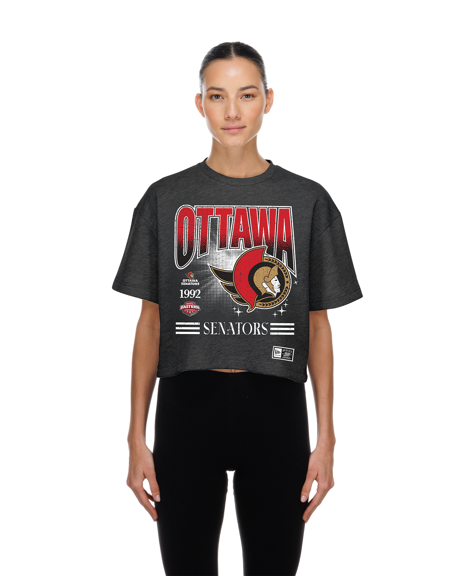 OTTAWA SENATORS WOMENS GREY THROWBACK TEE