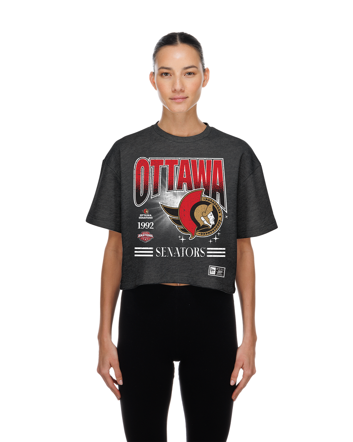 OTTAWA SENATORS WOMENS GREY THROWBACK TEE
