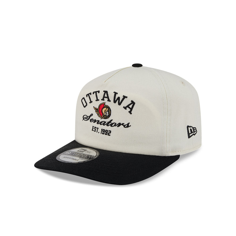 OTTAWA SENATORS CREAM & BLACK 19TWENTY STACKED ADJUSTABLE CAP