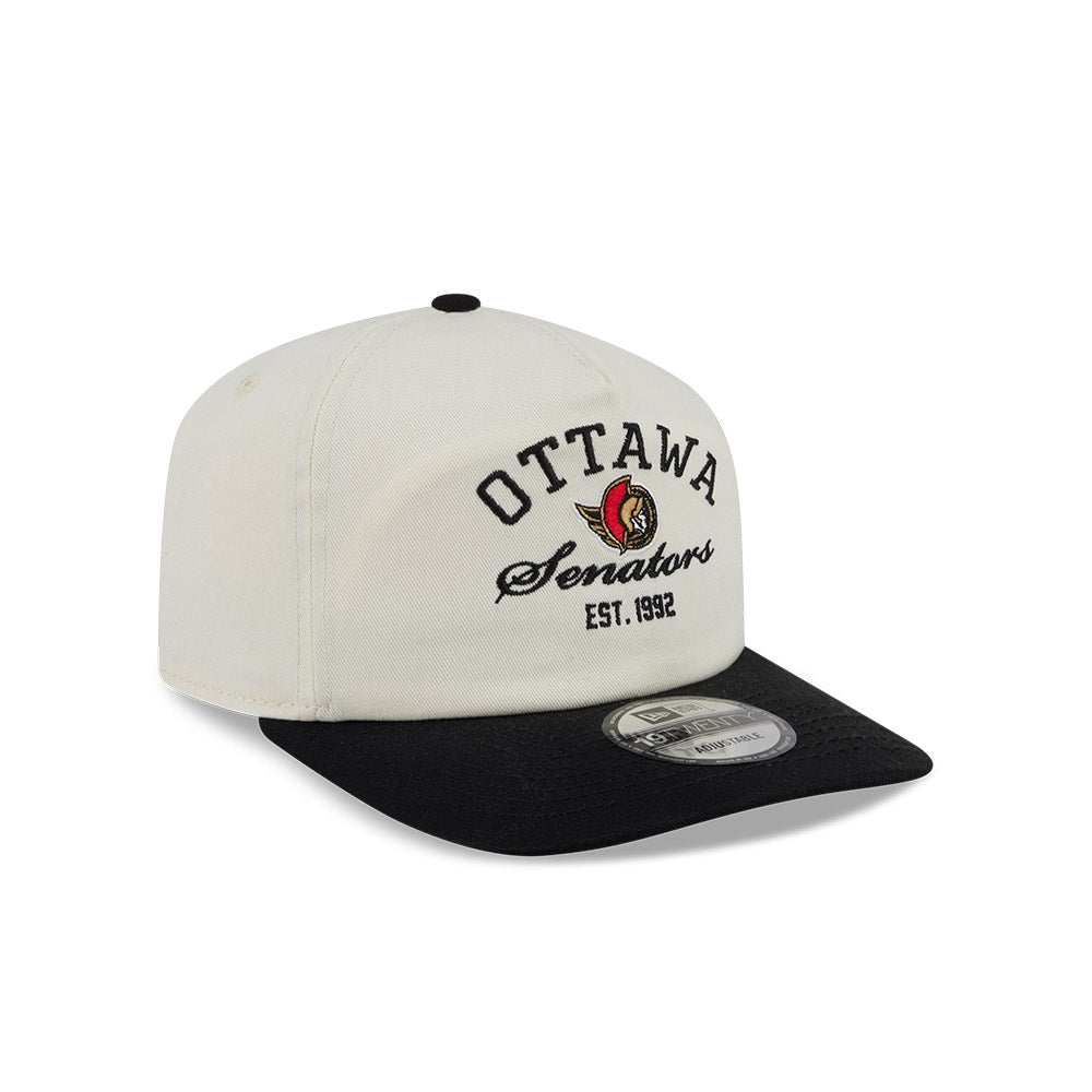 OTTAWA SENATORS CREAM & BLACK 19TWENTY STACKED ADJUSTABLE CAP
