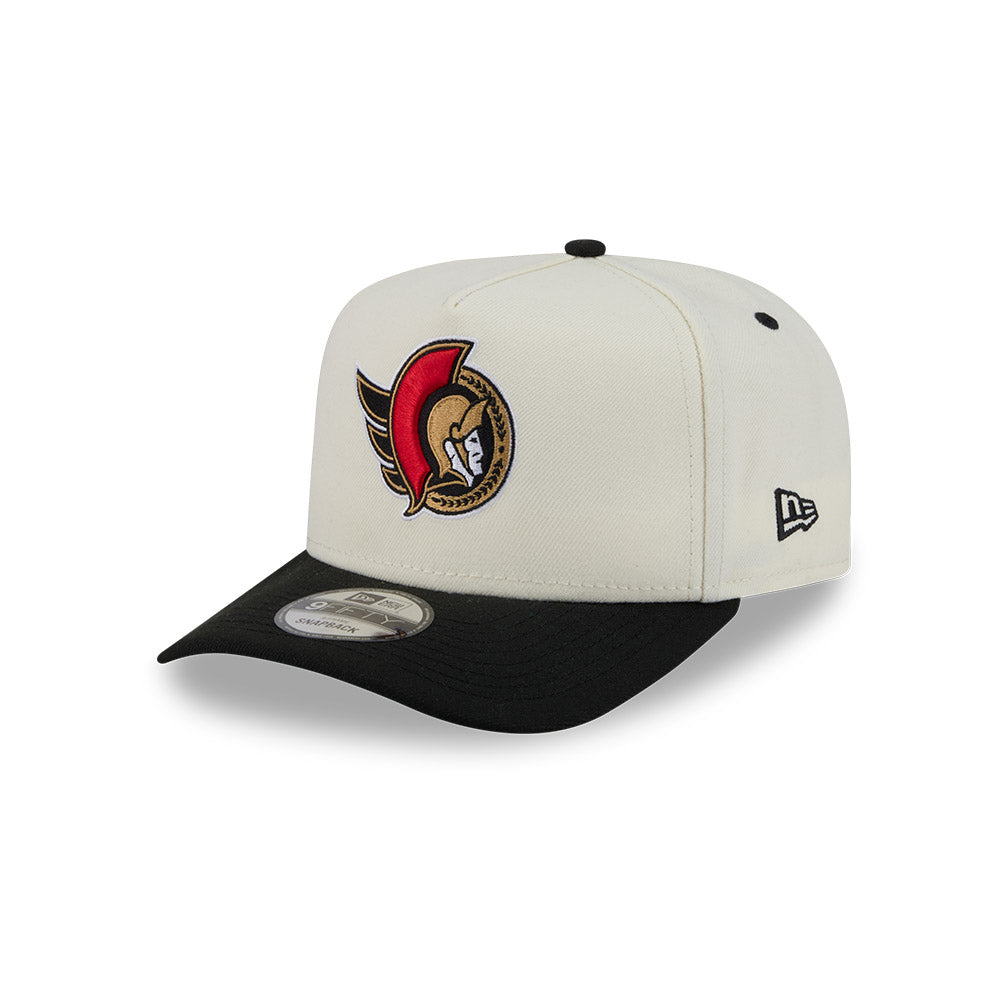 OTTAWA SENATORS TAN & BLACK 9FIFTY A-FRAME REAR HIT ADJUSTABLE CAP