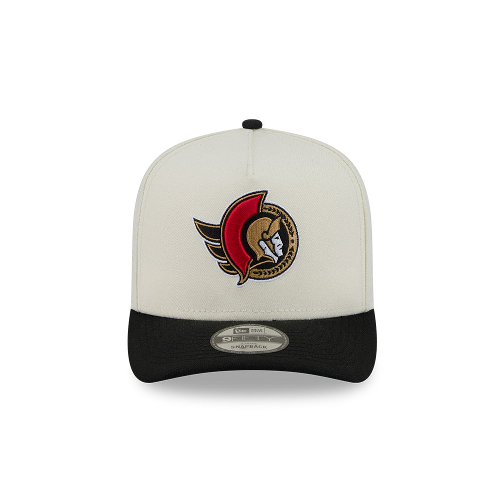 OTTAWA SENATORS TAN & BLACK 9FIFTY A-FRAME REAR HIT ADJUSTABLE CAP