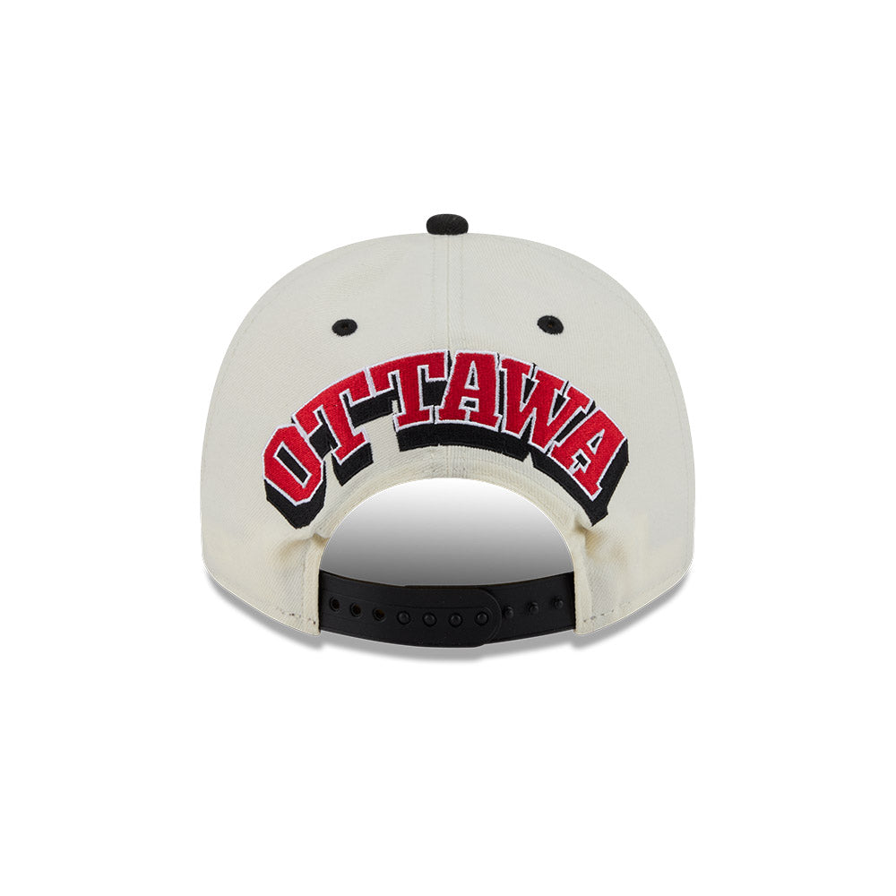 OTTAWA SENATORS TAN & BLACK 9FIFTY A-FRAME REAR HIT ADJUSTABLE CAP