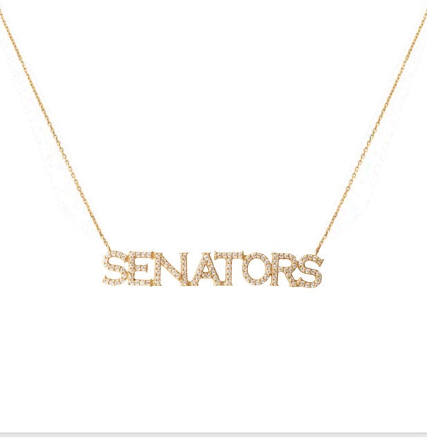 OTTAWA SENATORS GOLD PAVE NECKLACE