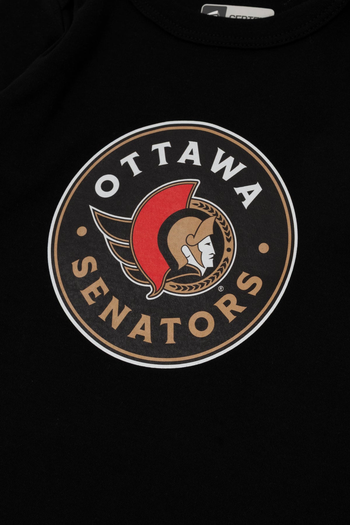 OTTAWA SENATORS INFANT BLACK LONG SLEEVE ONESIE