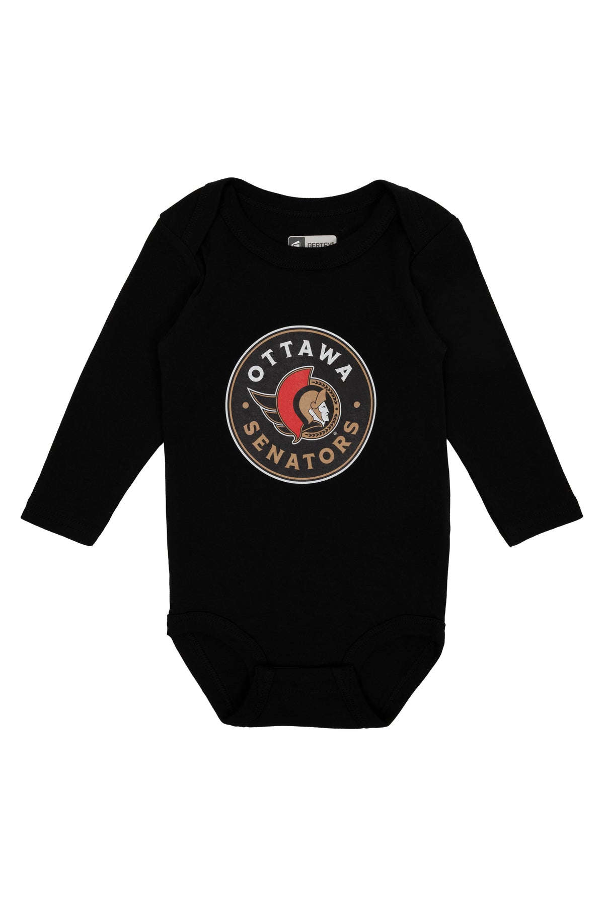 OTTAWA SENATORS INFANT BLACK LONG SLEEVE ONESIE