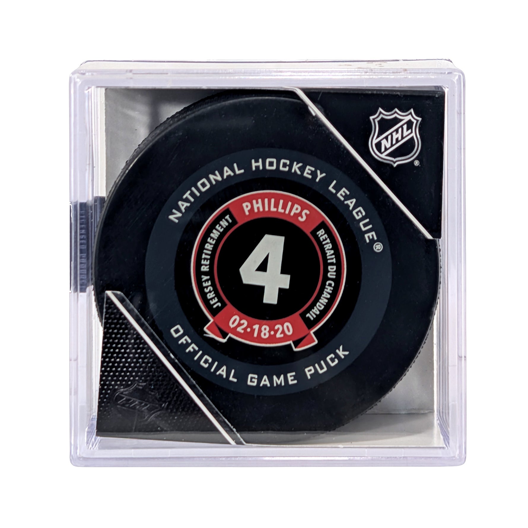 CHRIS PHILLIPS JERSEY RETIREMENT PUCK