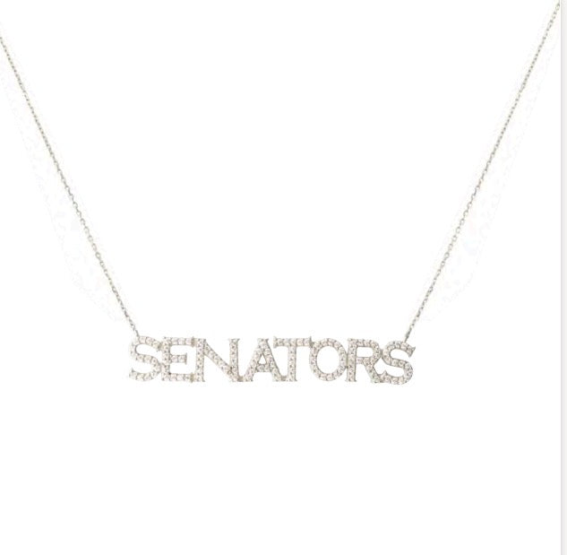 OTTAWA SENATORS SILVER PAVE NECKLACE