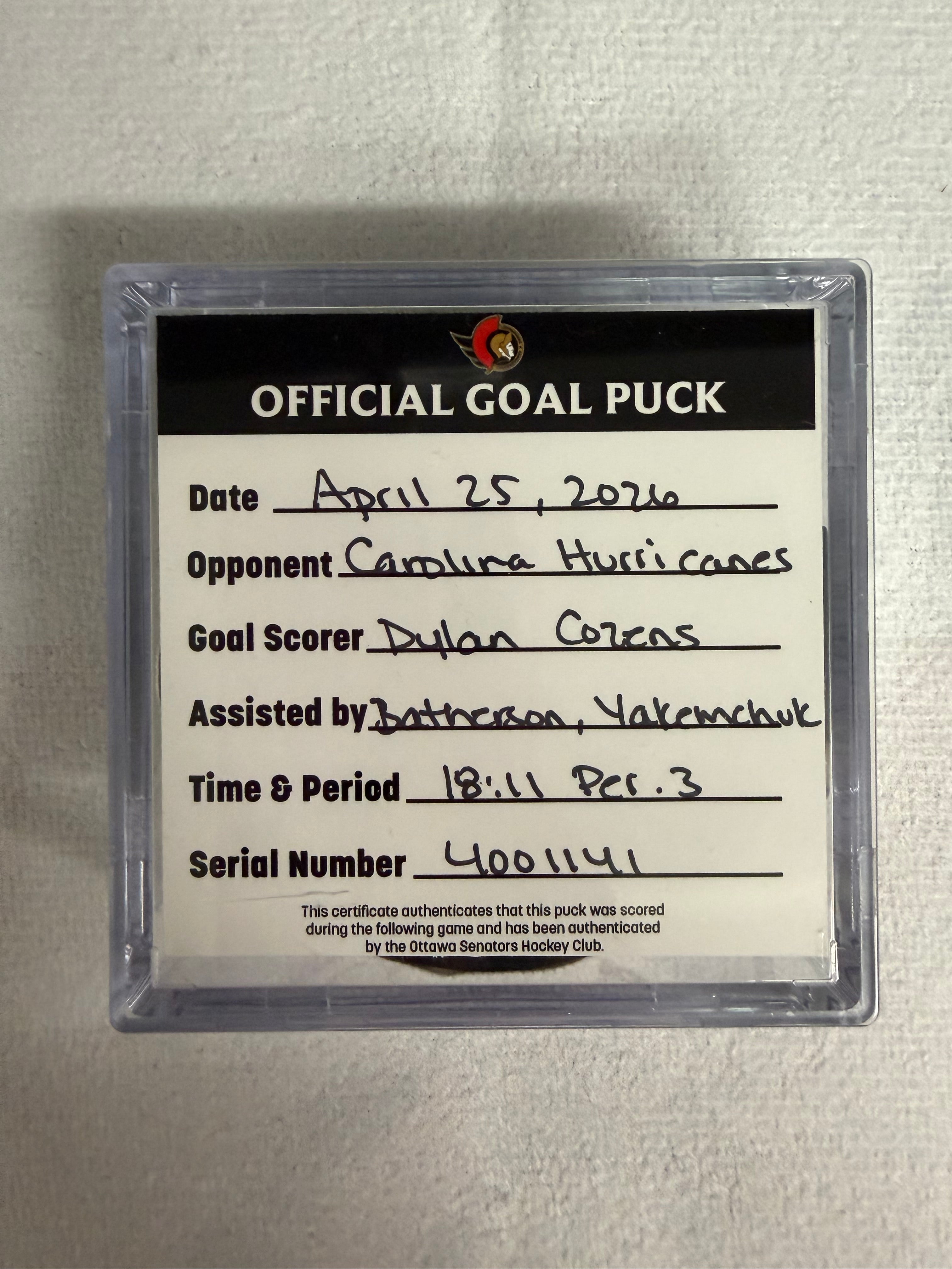 PLAYOFFS Apr 25 Dylan Cozens