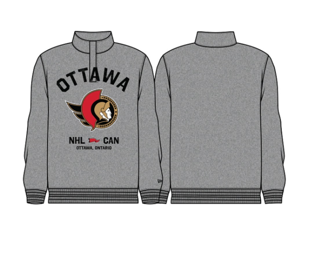 OTTAWA SENATORS GREY 1/4 ZIP