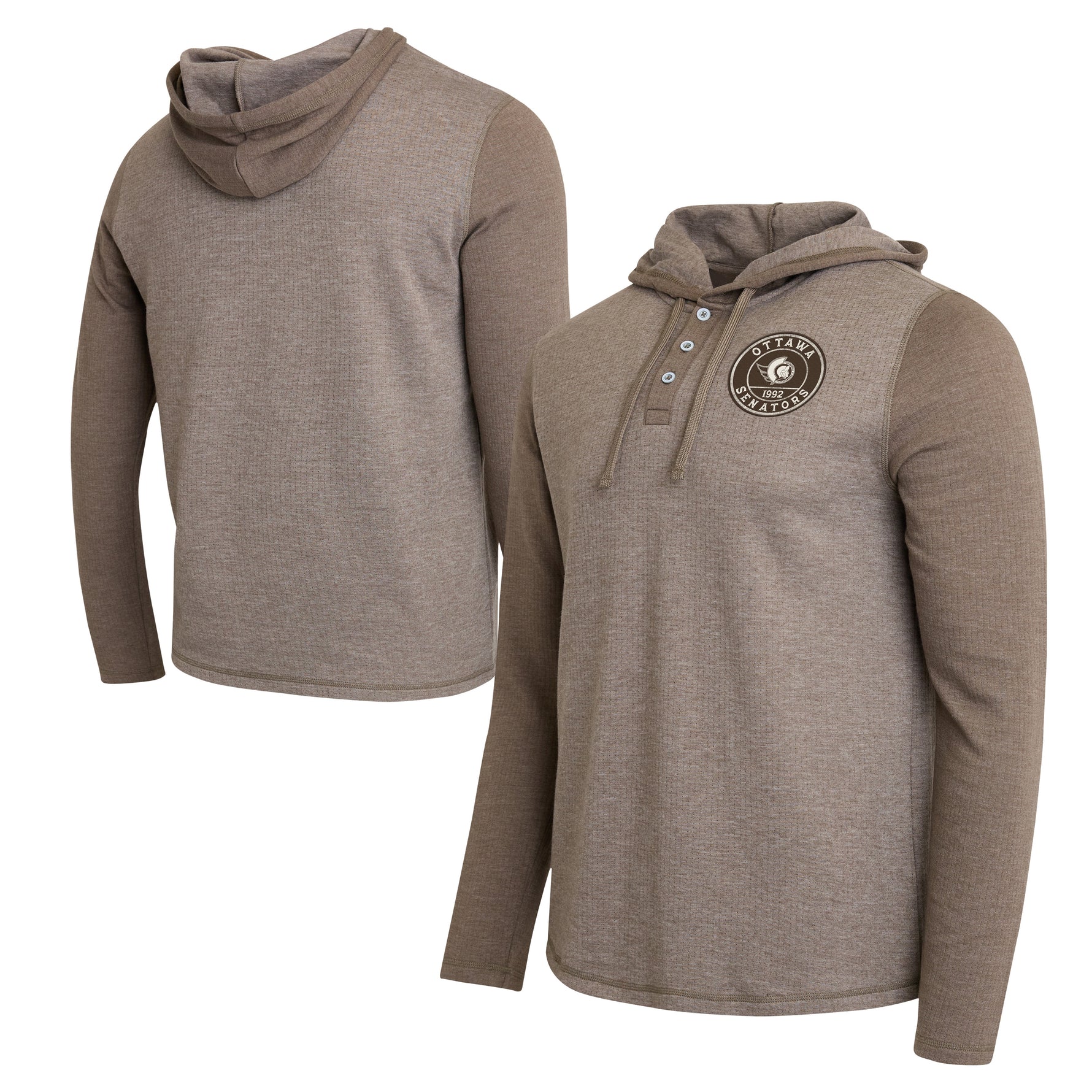 OTTAWA SENATORS KNIT HENLEY PULLOVER HOODIE