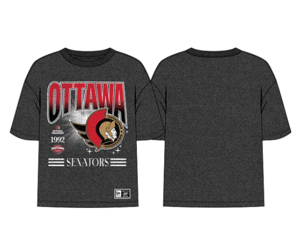 OTTAWA SENATORS WOMENS GREY THROWBACK TEE