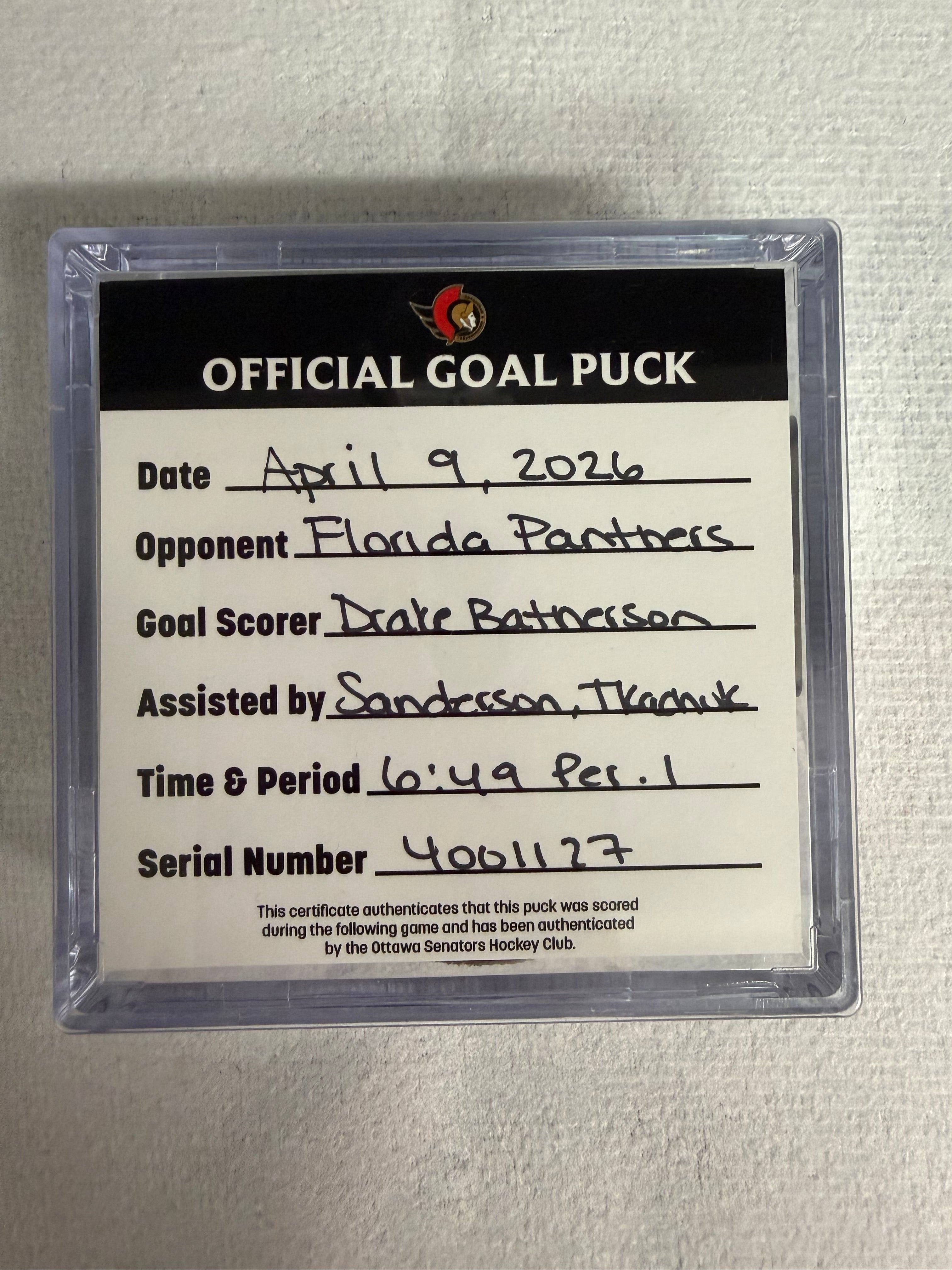 Apr 9 Drake Batherson