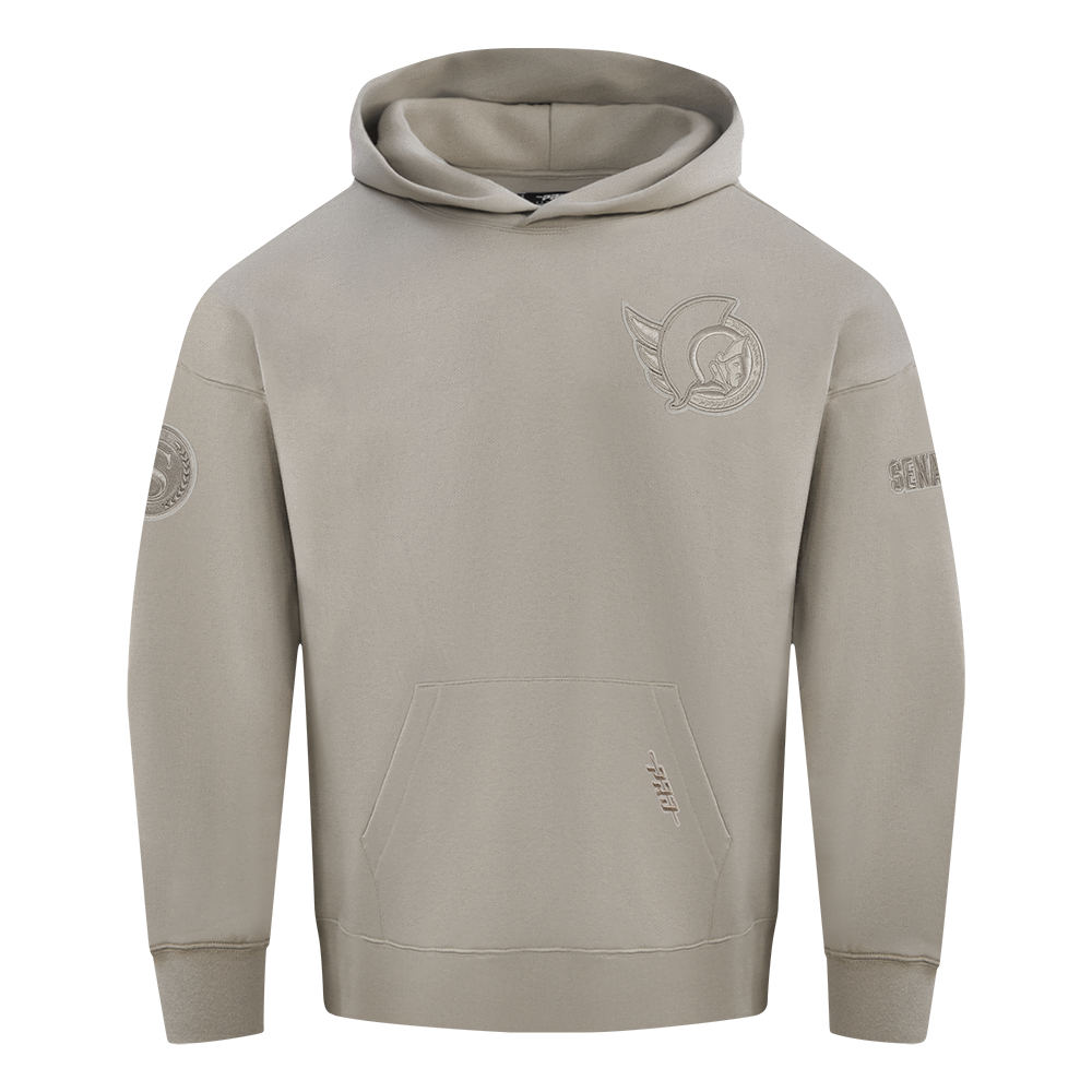 OTTAWA SENATORS NEUTRAL TAUPE DROP SHOULDER PULLOVER HOODIE
