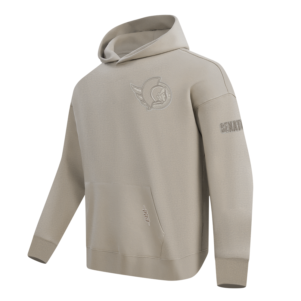 OTTAWA SENATORS NEUTRAL TAUPE DROP SHOULDER PULLOVER HOODIE