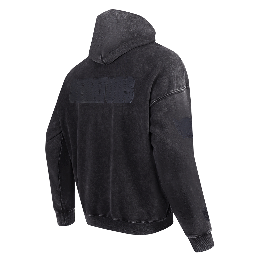 OTTAWA SENATORS WASHED VANGAURD BLACK PULLOVER HOODIE