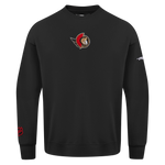 OTTAWA SENATORS CLASSIC ICON MEN'S PRO DROP SHOULDER BLACK CREWNECK SWEATER