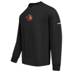 OTTAWA SENATORS CLASSIC ICON MEN'S PRO DROP SHOULDER BLACK CREWNECK SWEATER
