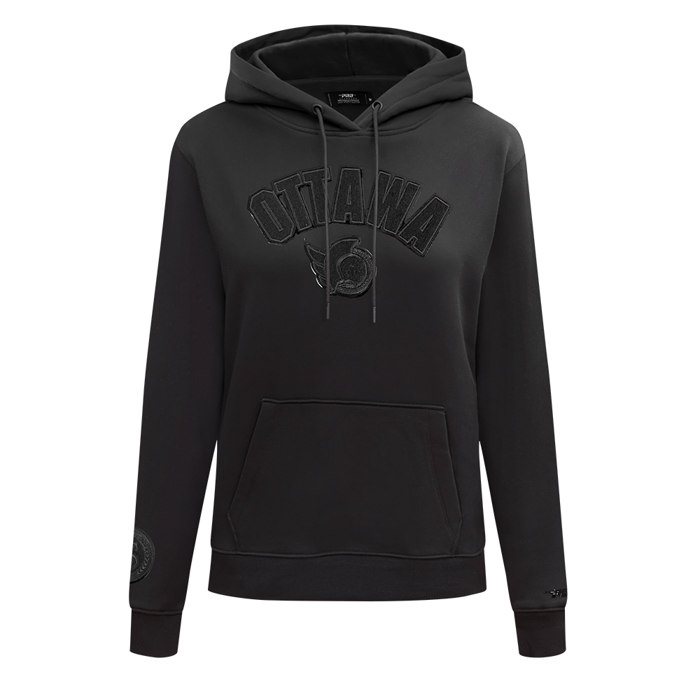 OTTAWA SENATORS WOMEN'S TRIPLE BLACK PULLOVER HOODIE