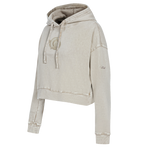 OTTAWA SENATORS WOMEN'S GREY CLASSIC ENZYME CROPPED PULLOVER HOODIE