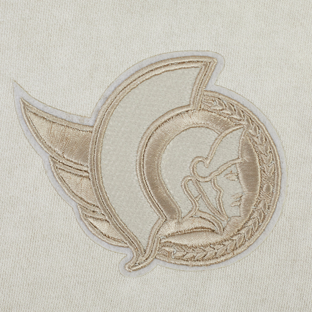 OTTAWA SENATORS WOMEN'S GREY CLASSIC ENZYME CROPPED PULLOVER HOODIE