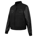 OTTAWA SENATORS WOMENS TRIPLE BLACK WOOL VARSITY JACKET