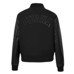OTTAWA SENATORS WOMENS TRIPLE BLACK WOOL VARSITY JACKET