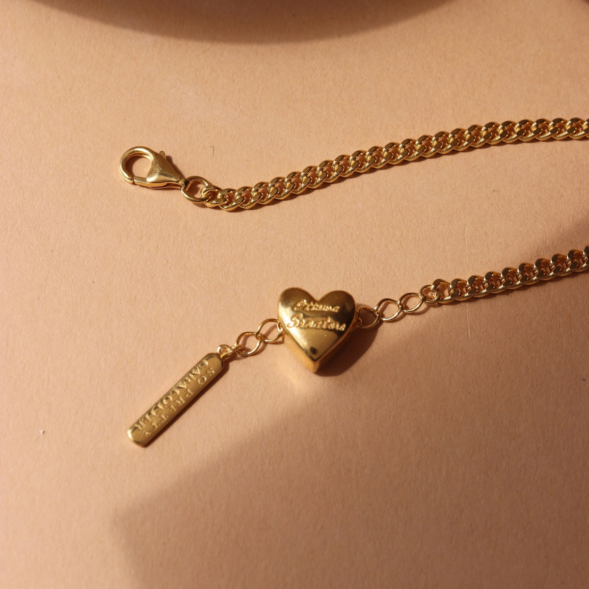 OTTAWA SENATORS GOLD SLIDER HEART CHAIN BRACELET