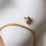 OTTAWA SENATORS GOLD SLIDER HEART CHAIN BRACELET